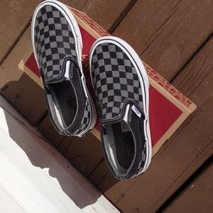 New Kids checkerboard slip on Vans
